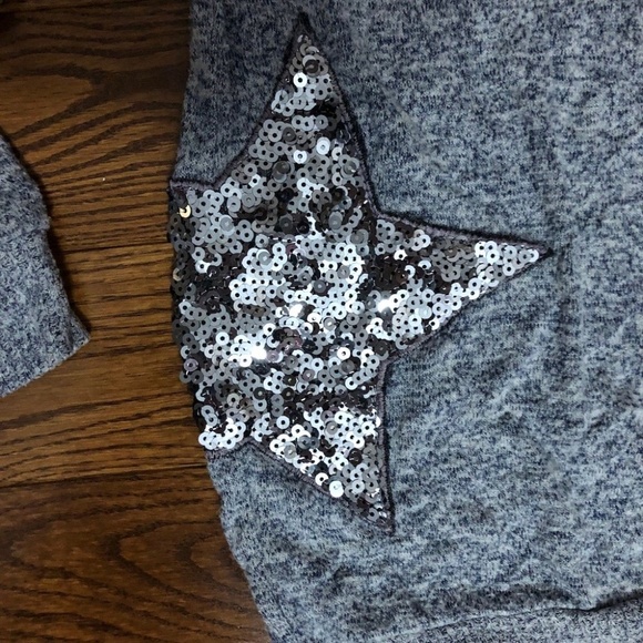 3/$10 - Sweater with sequin star size large - Picture 2 of 5